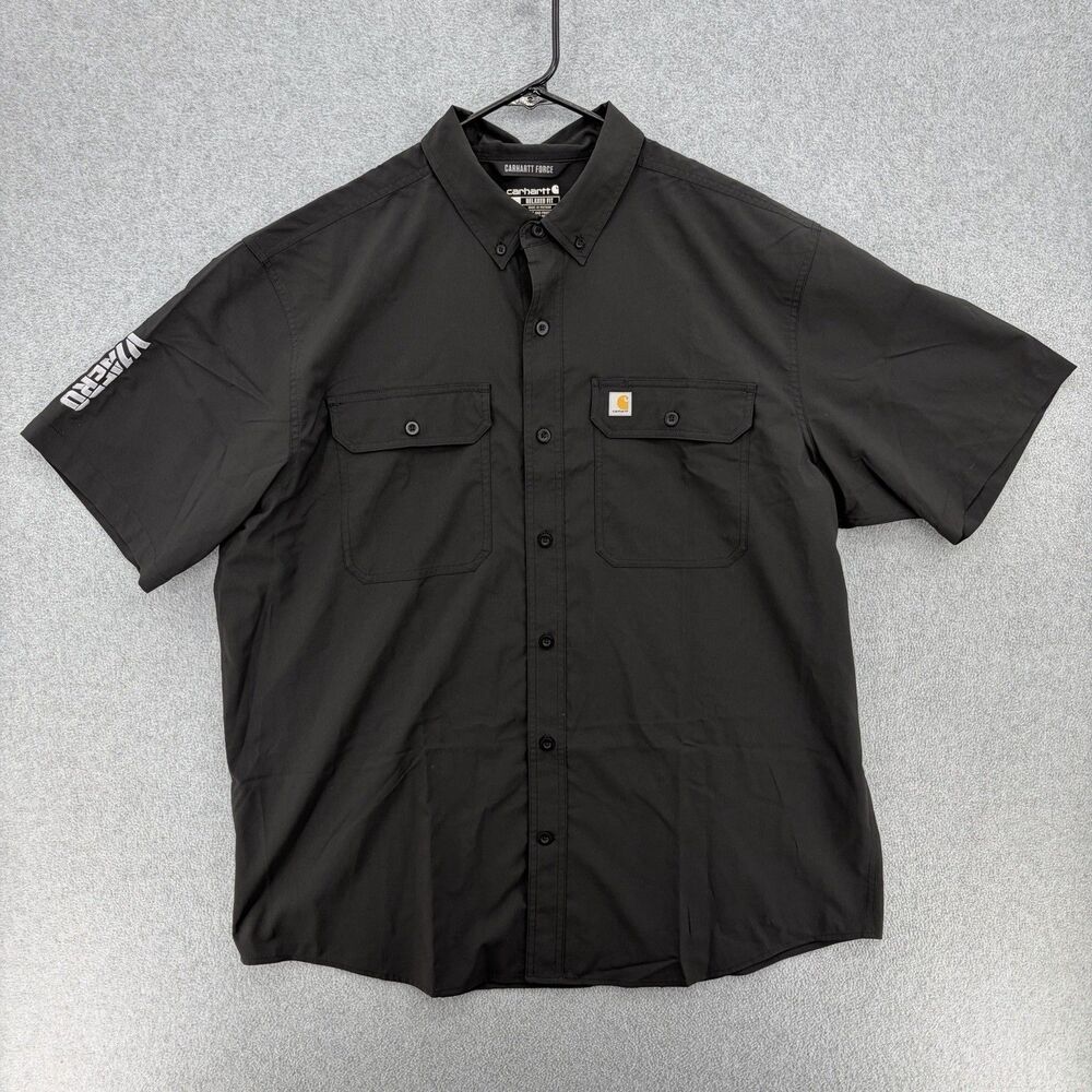 Carhartt Force Shirt Mens XL Black Relaxed Fit Short Sleeve Zoro Workwear